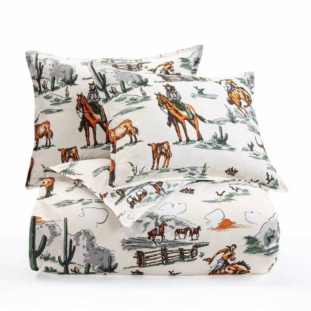 NEW HIEND ACCENTS ranch life reversible color comforter set in white